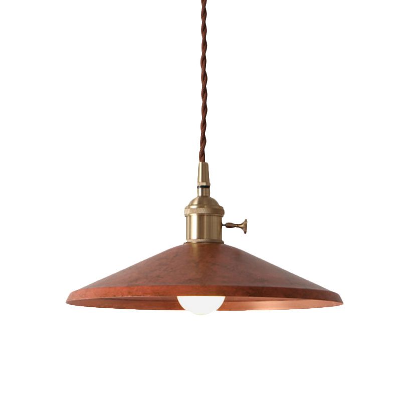 Schotelschaduw ijzer hangend licht rustieke 1-licht eetkamer hanger lamp in blauw/rood/zilver met gestrande draadsnoer