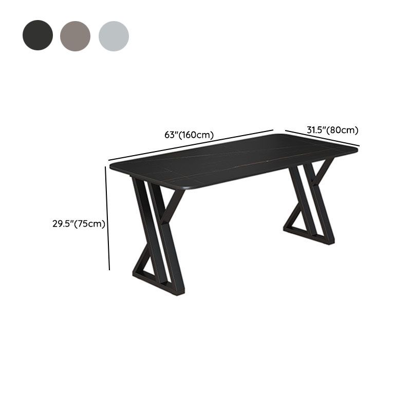 Industrial Style Task Desk Rectangular Shaped Office Desk in Grey/White/Black