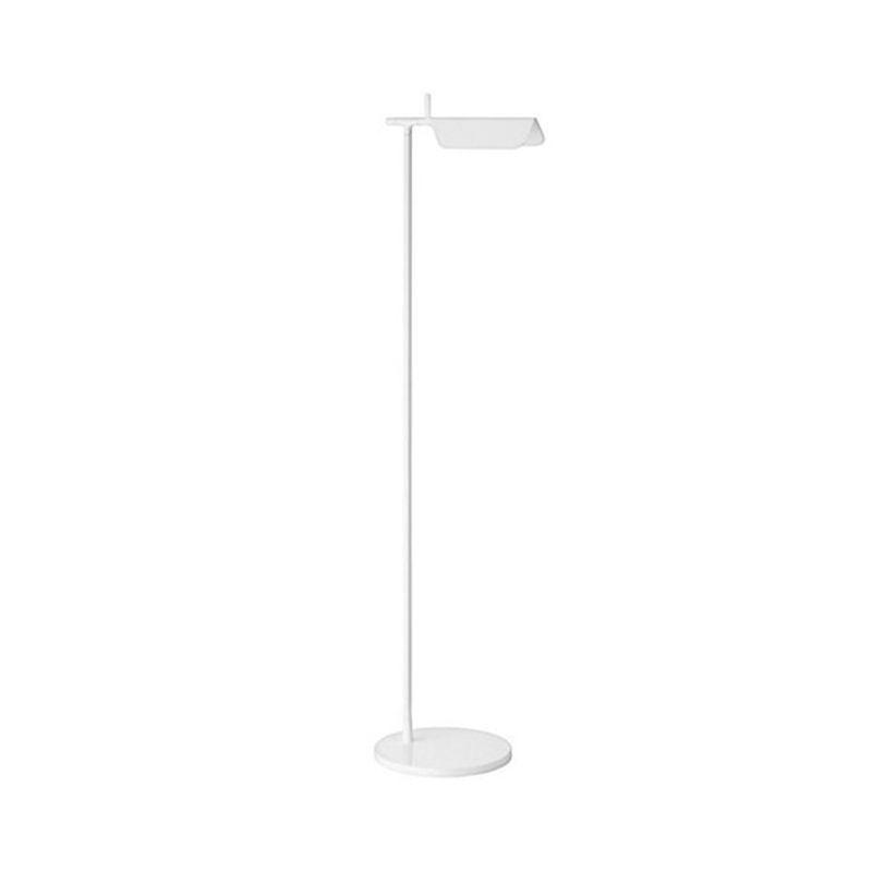 Minimalist Right Angle Floor Lighting Metallic LED Bedroom Standing Floor Lamp in White/Black