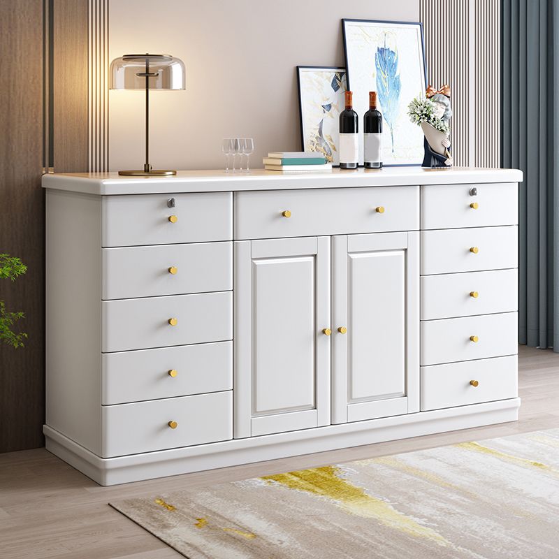 Cabinets Storage Glam Credenza Solid Wood Buffet Sideboard with Drawers