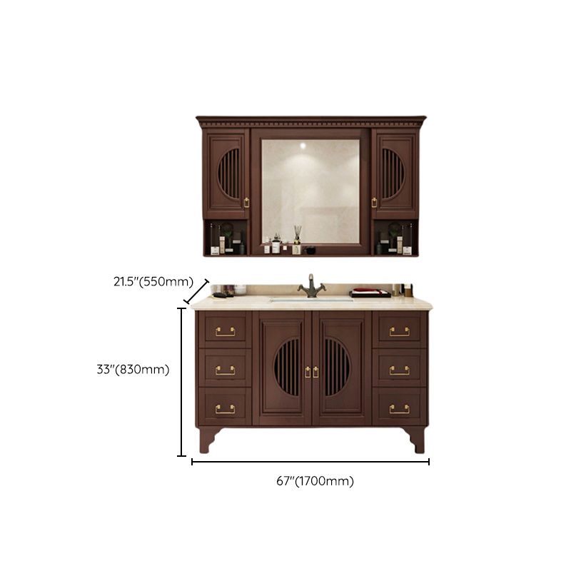 Traditional Sink Vanity Bathroom Vanity Cabinet with Mirror Cabinet