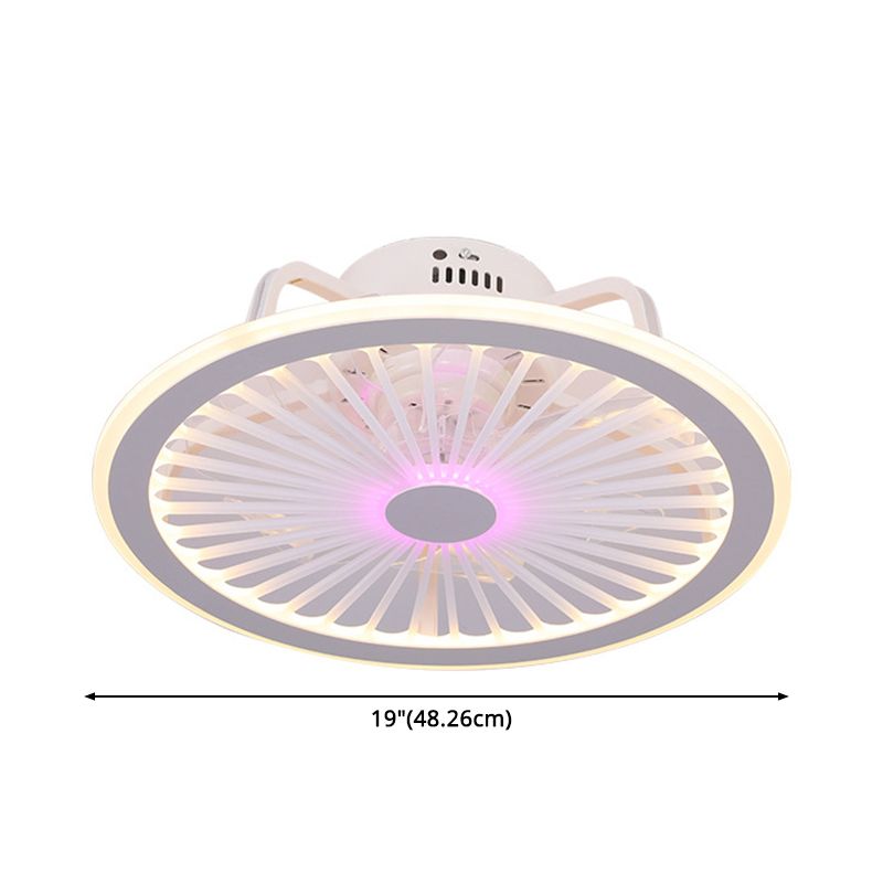 Lámpara de ventilador de techo de sala redonda LED moderno moderno semi flush luminos