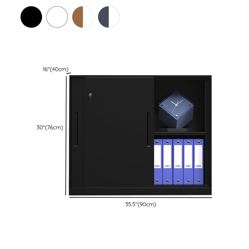 Contemporary File Cabinet Steel Frame Key Lock Lateral File Cabinet with Doors