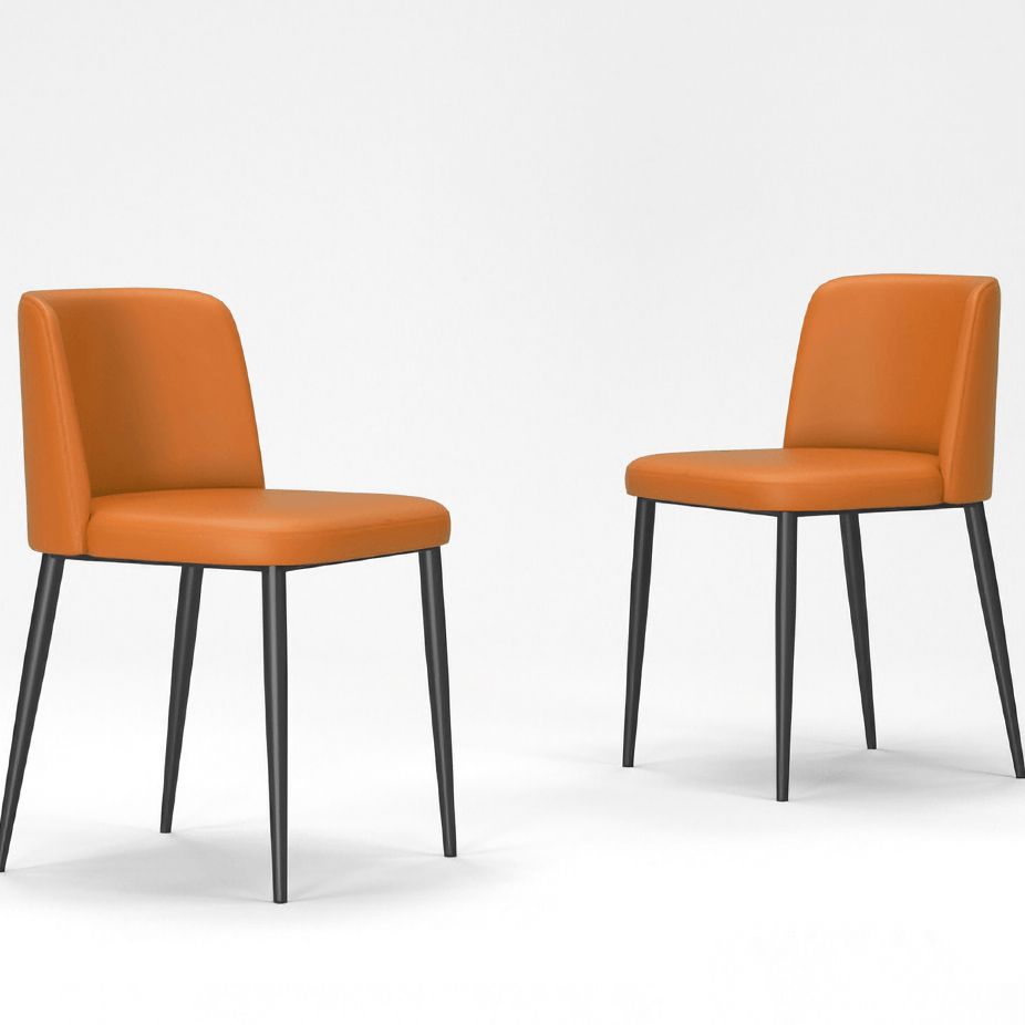 Minimalist Upholstered Armless Dining Chairs Solid Back Chairs