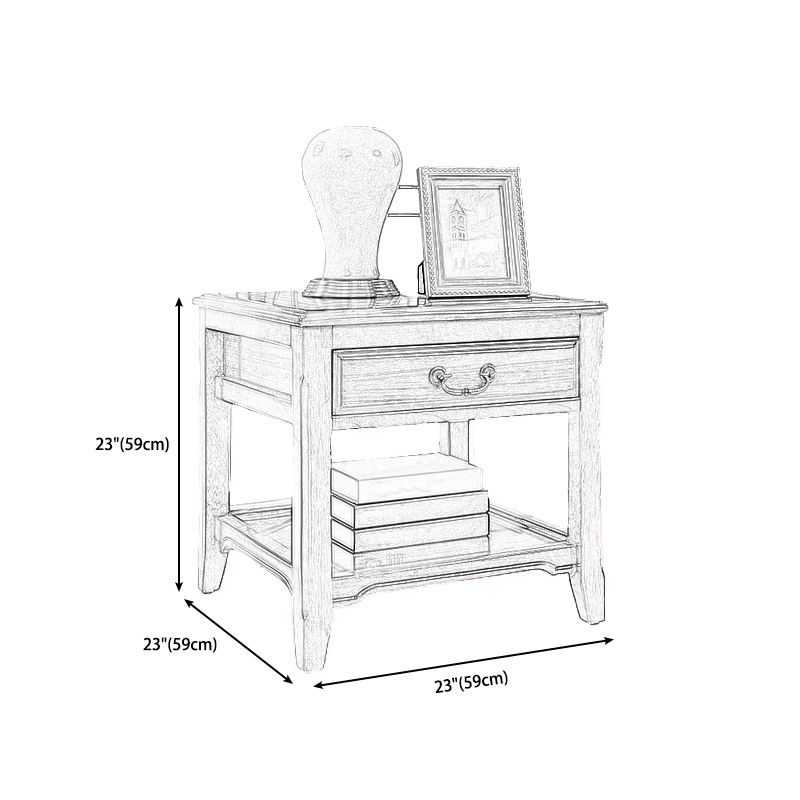 Traditional Ashwood Side End Table Lacquered Sofa End Table for Living Room