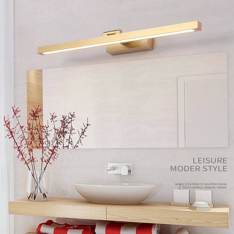 Nordic Streamlined Wall Light Sconce Metal LED Bathroom Wall Light Fixture in Gold