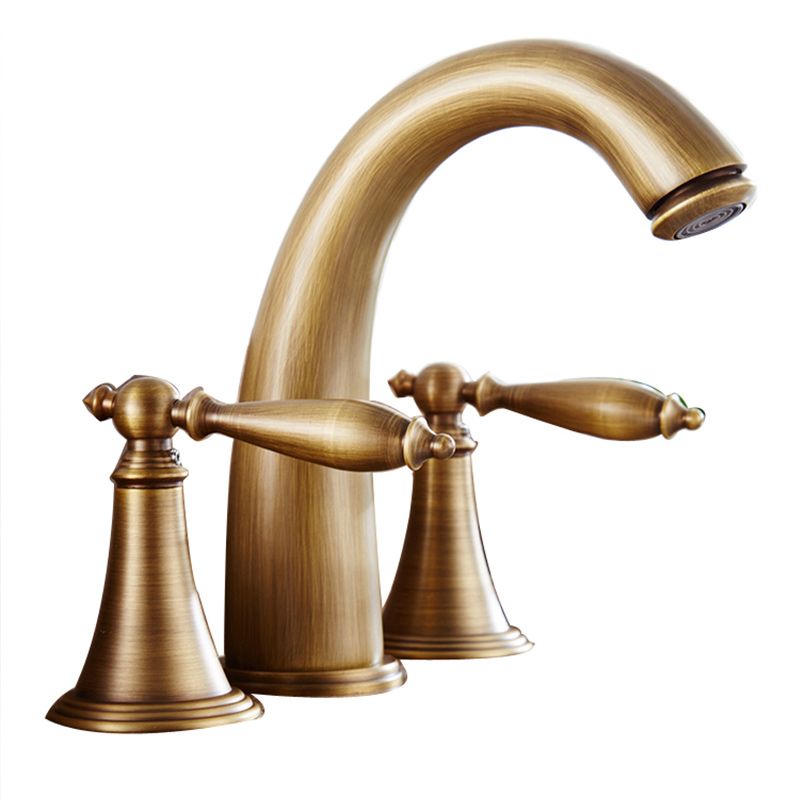 Traditional Vessel Faucet 3 Holes Two-Handle Bathroom Vessel Faucet