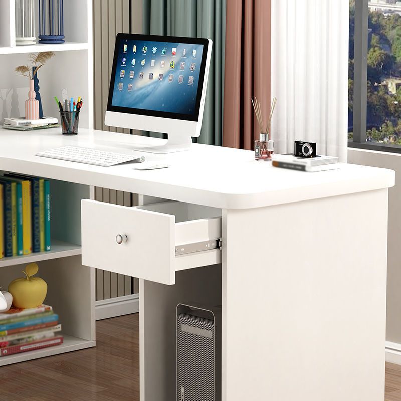 Contemporary Style Computer Desk Bedroom Writing Desk with Bookshelf