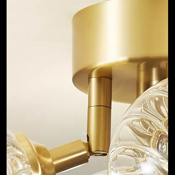 Verre sphérique Semi Flush Mount Light Plafond Modern Gold Semi Flush Plafond Lightture