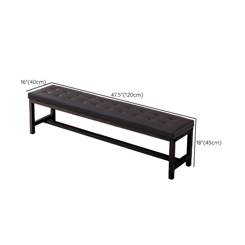 15.6-inch Width Modern Bench Cushioned Metal Solid Color Seating Bench