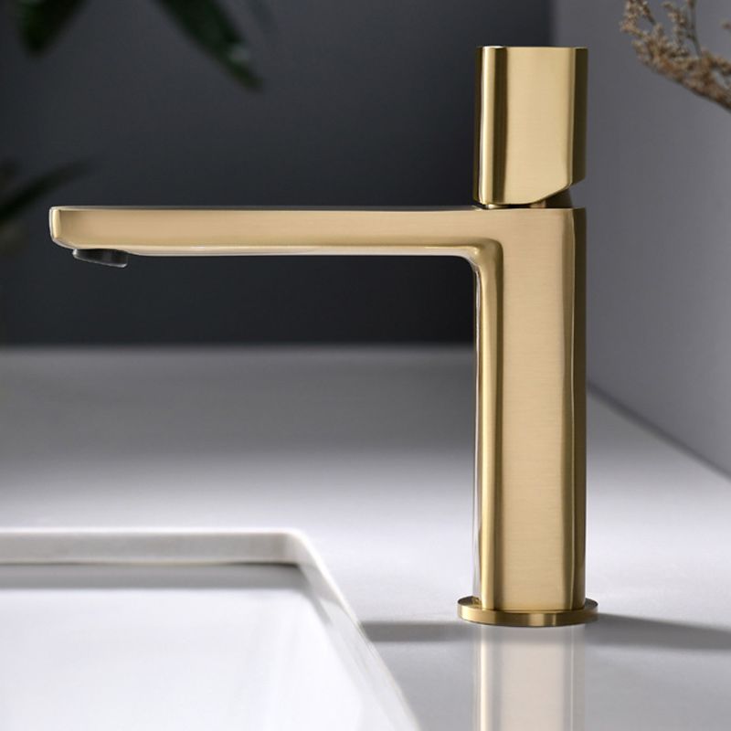 Modern Vessel Faucet Brass Lever Handles Low Arc Bathroom Sink Faucet