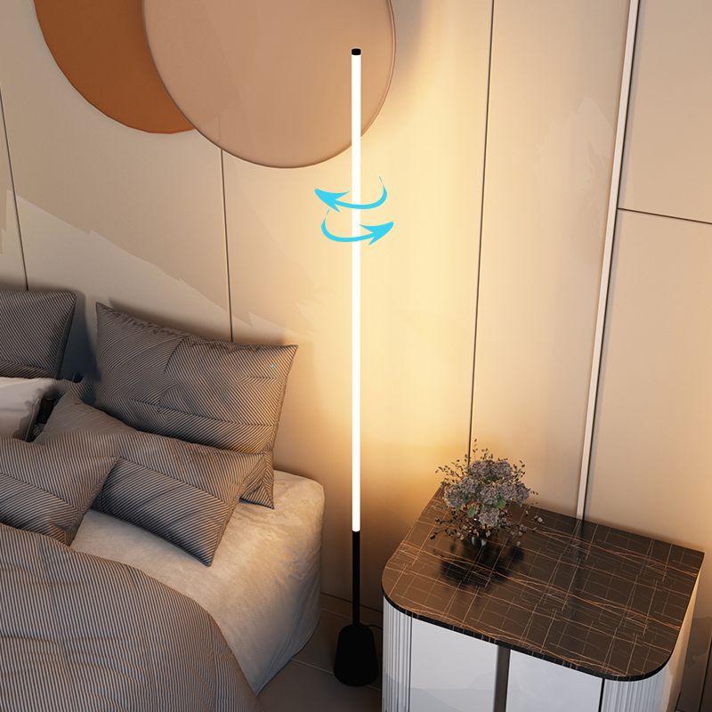 Linear Shape Floor Lamp Modern Style Metal Single Light Floor Lamp