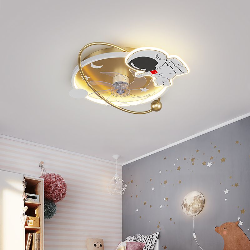 Planet Planet Semi Flush plafonnier Carton de dessin animé lampe à la lampe à la chambre pour enfants