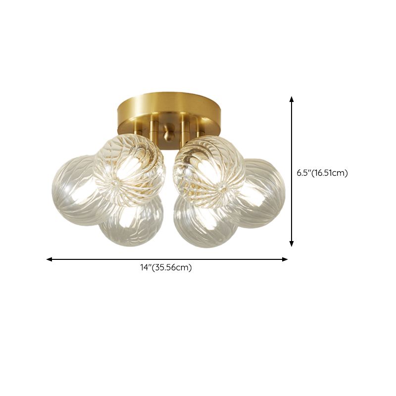 Modern Simple Golden Ceiling Lamp Ball Shape Ceiling Light for Living Room