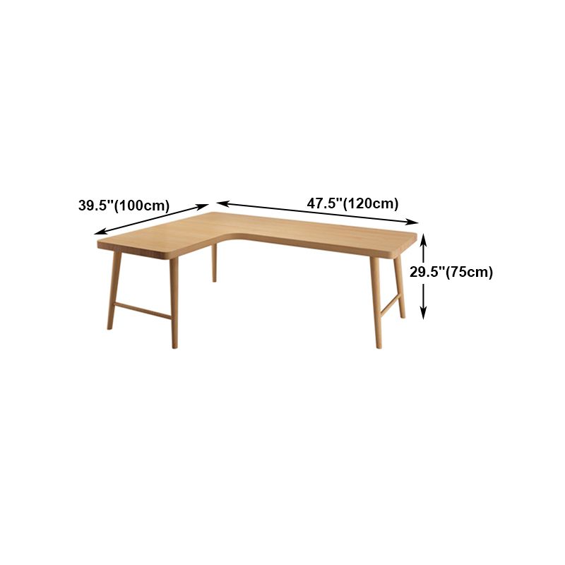 Modern Solid Wood Desk Home L-Shape Pine Material Writing Desk