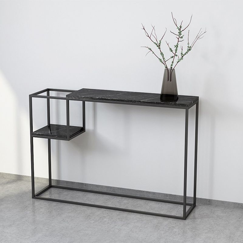 Stone Modern Console Table with Shelf,  31.49  inch Frame Console Table