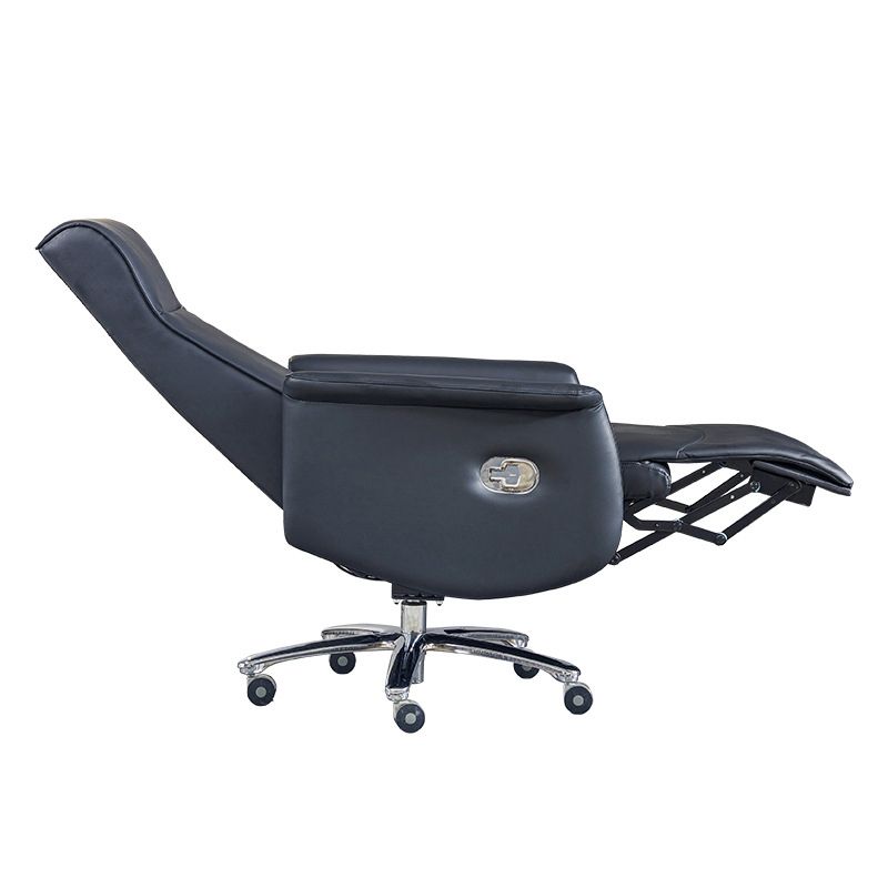 31" Wide Contemporary Managers Chair Black Leather Executive Chair