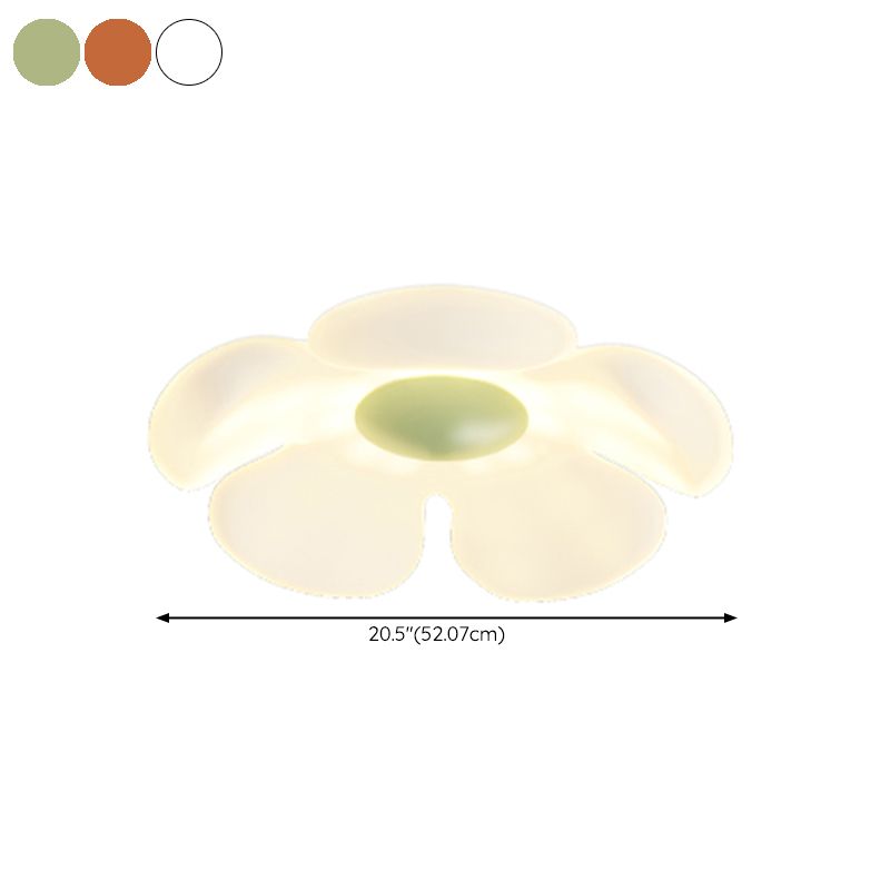 LED Modern Flush Mount Flower Shape Ceiling Light with Plastic Shade for Living Room