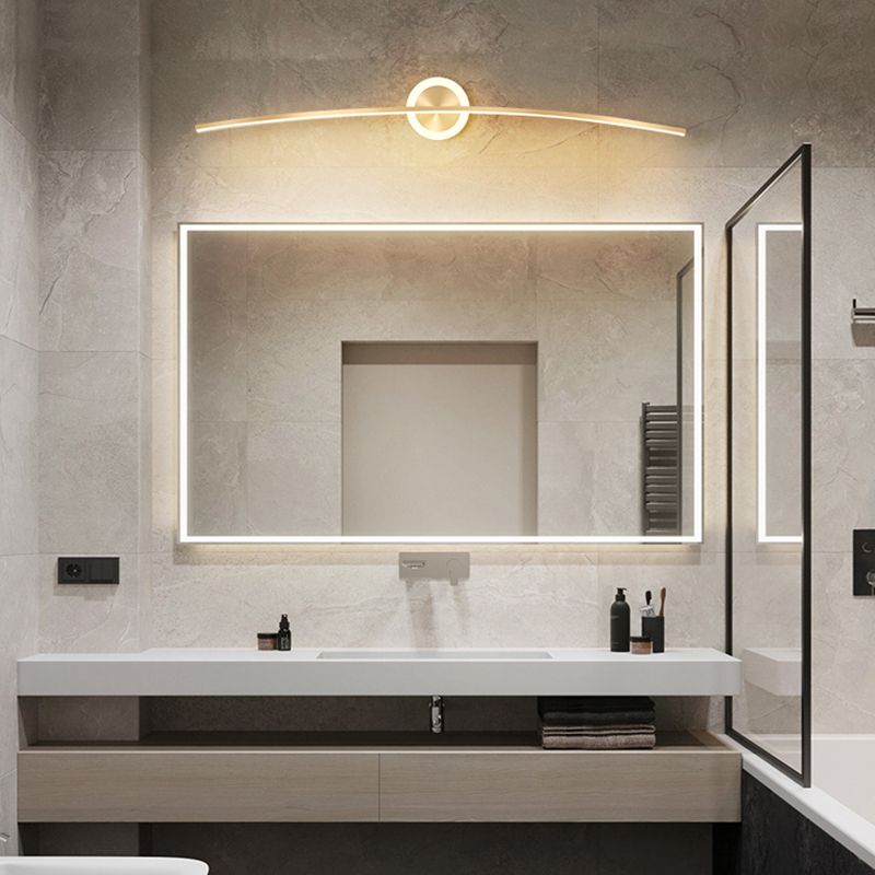 Iluminación de pared de forma lineal estilo moderno de metal 2 luz de luz de luz para baño de ducha