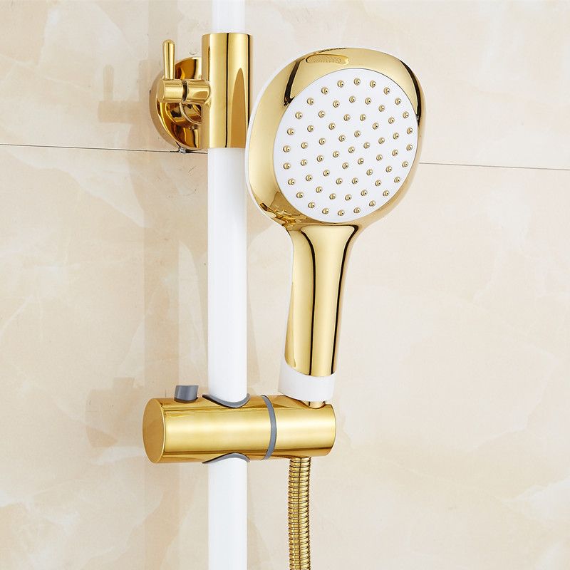 Contemporary Shower Head Square Golden Bathroom Handheld Shower Head