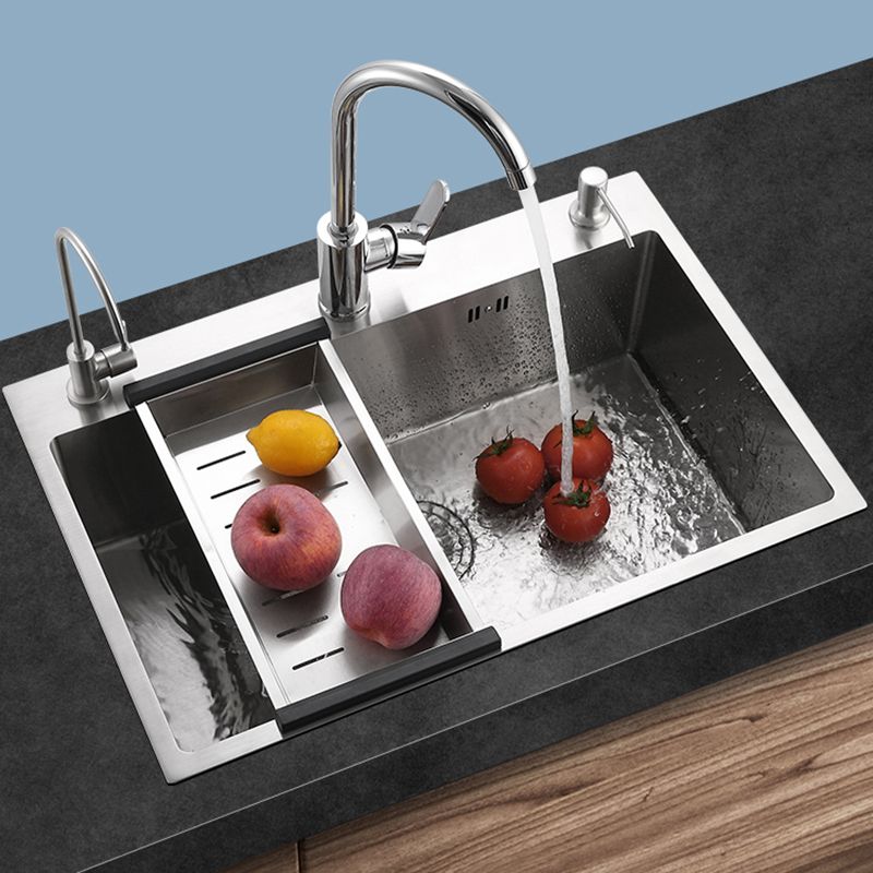 Contemporary Kitchen Sink Corrosion Resistant Kitchen Sink with Faucet