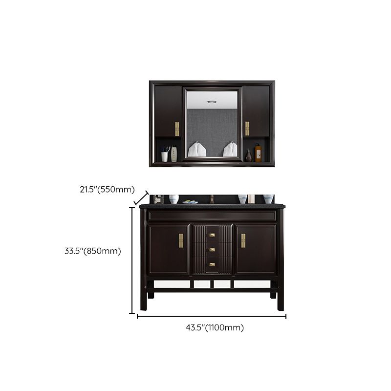 Traditional Wood Sink Vanity Solid Color Wall Mount Vanity Cabinet