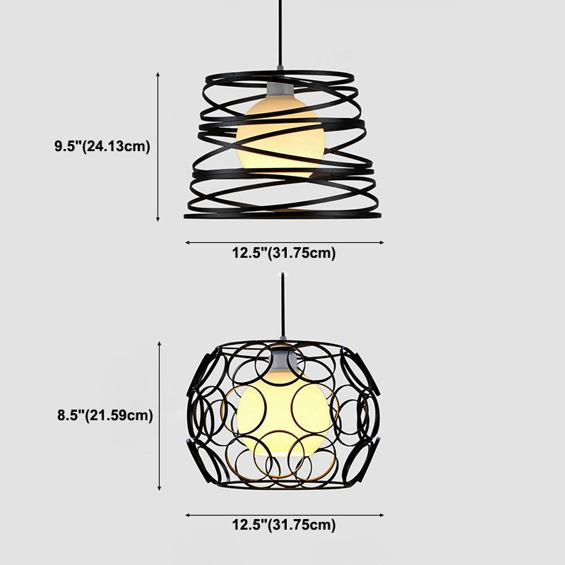 Éclairage pendentif tambour Lights de plafond industriel en métal 1 luminaire d'éclairage léger