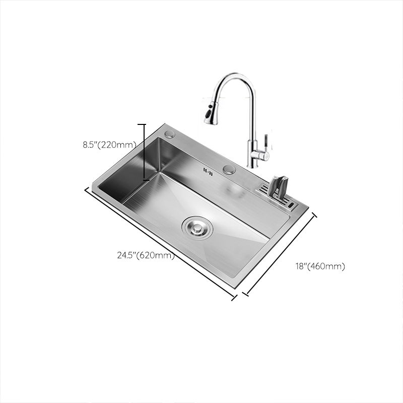 Soundproof Kitchen Sink Overflow Hole Design Stainless Steel Kitchen Sink with Faucet