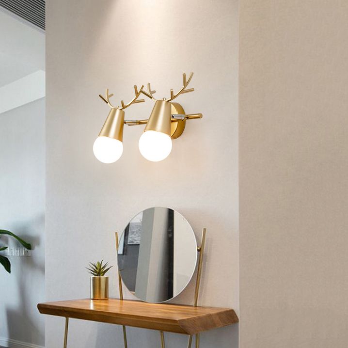 Unique Shape Wall Light Fixture Modern Wall Mounted Lighting in Gold