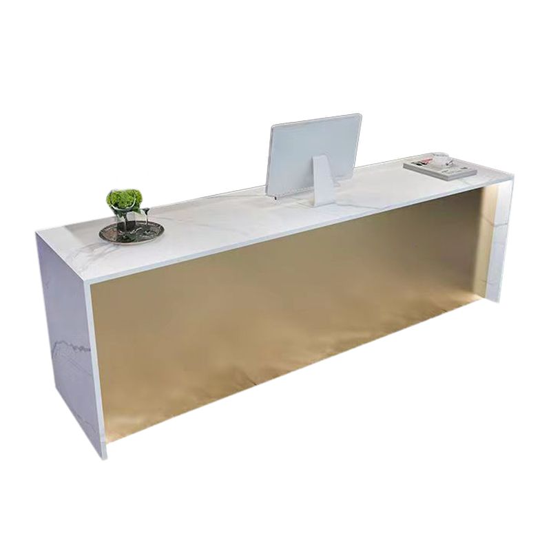 Contemporary White Marble Rectangle Bar Table for Kitchen Dining Room