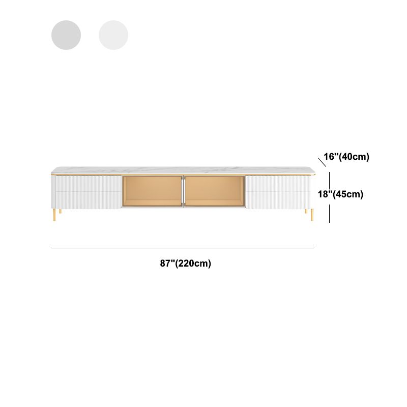 Modern TV Stand White TV Console with Drawers for Living Room