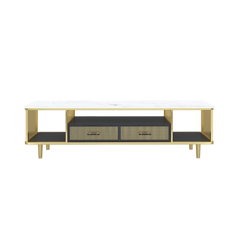 Open Storage Media Console TV Stand Console Glam TV Stand for Living Room