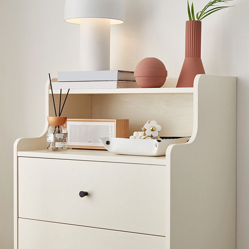 Modern White Cabinet Soft Close Drawers Wood Accent Chests with Drawer