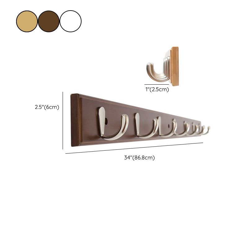 Modern Minimalist Coat Hanger Home Wall Hanging Wooden and Metal Coat Rack