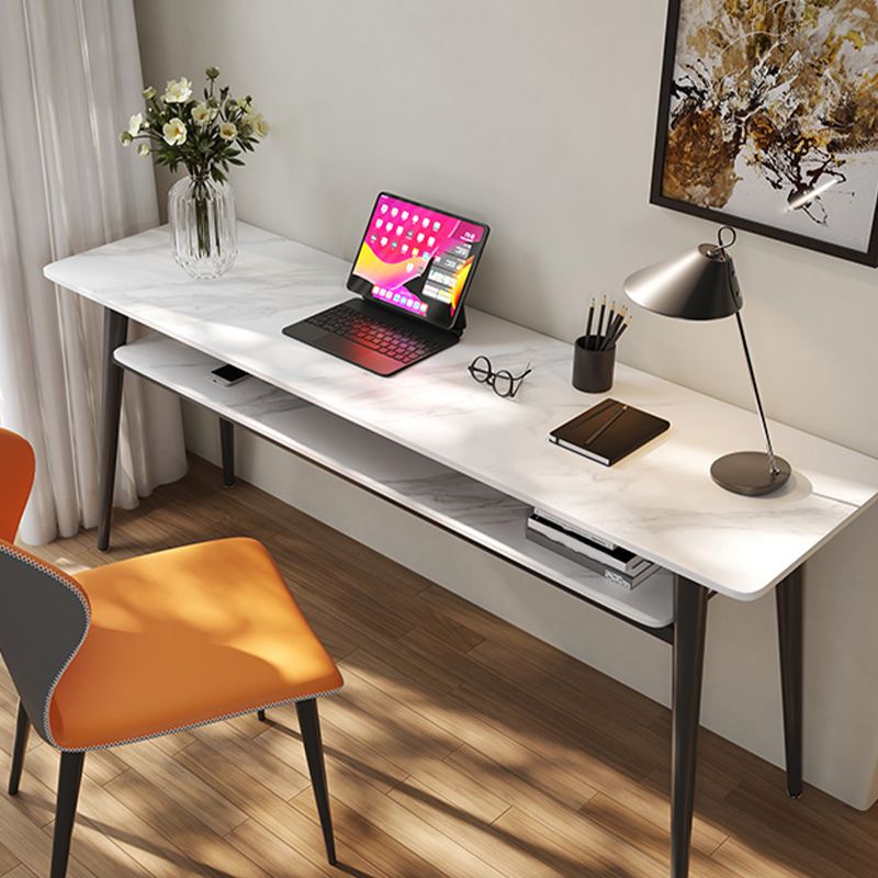 Rectangle Sintered Stone Top Office Desk Modern Style Writing Desk for Office