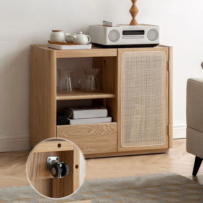 Modern Sideboard Solid Wood Sideboard Buffet with Door for Dining Room