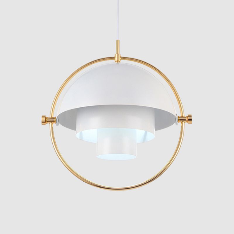 Postmodern 3-Shade Metal Pendant Lamp 1 Bulb Living Room Suspension Light Fixture