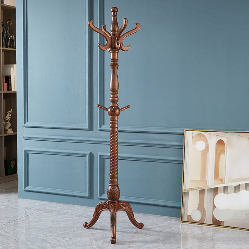 Solid Wood Coat Rack Traditional Simple Living Room Floor Coat Hanger