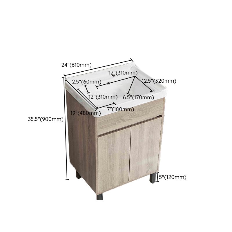 Modern Wood Bathroom Vanity Set Freestanding Single-Sink Bath Vanity