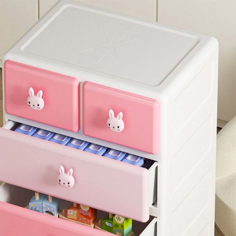 Scandinavian Plastic Kids Dressers Vertical Kids Furniture for Bedroom