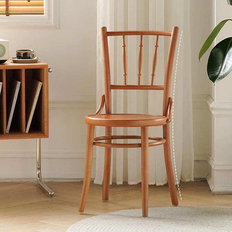 Wood Dining Side Chair Traditional Slat Back Side Chair for Home