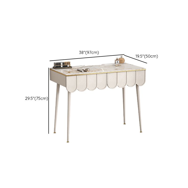 Rectangular Shaped Modern Office Desk Stone Writing Desk in White