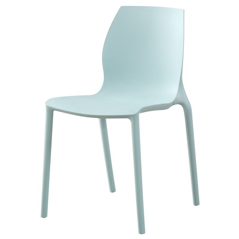 Plastic Contemporary Dining Room Chair Solid Back Home Stackable Side Chair