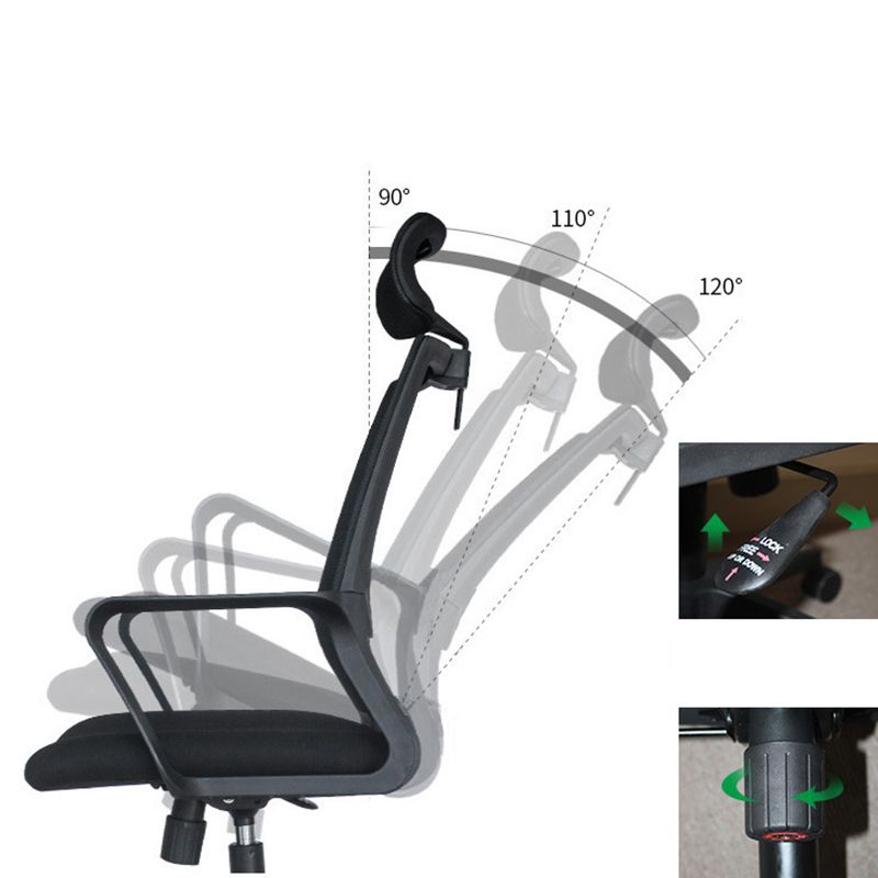 Modern Wheels Office Chair Microfiber Black Task Mid-Back Chair