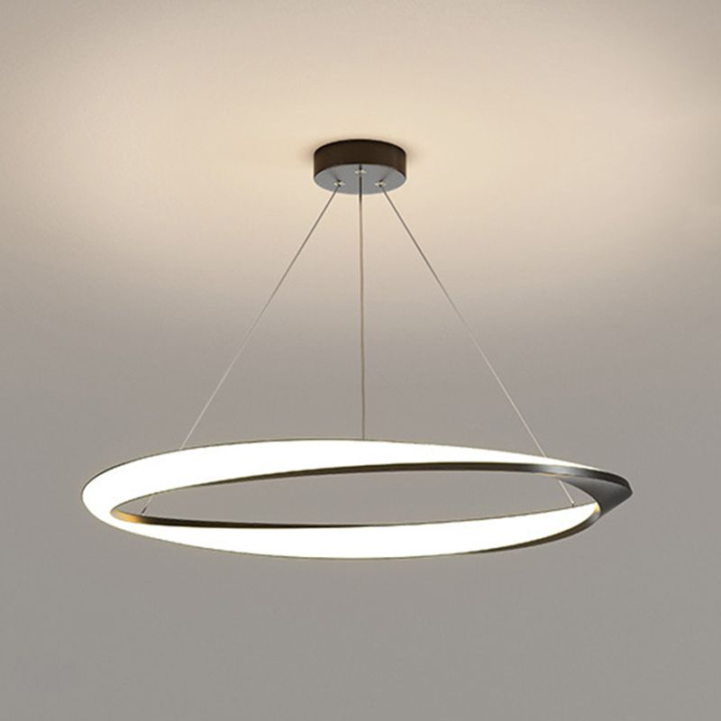 LED linéaire à la mode moderne lampe suspendue en fer forgé en fer intérieur léger avec une teinte acrylique