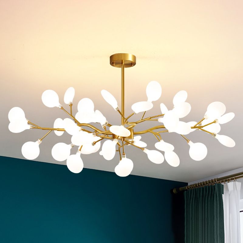 Leaf Chandelier Light Fixture Modern Designer Plastic Pendant Lighting for Restaurant