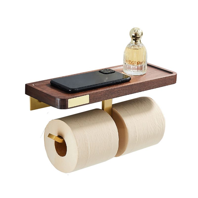 Wooden & Aluminum Bath Hardware Set Golden Bathroom Accessory Kit