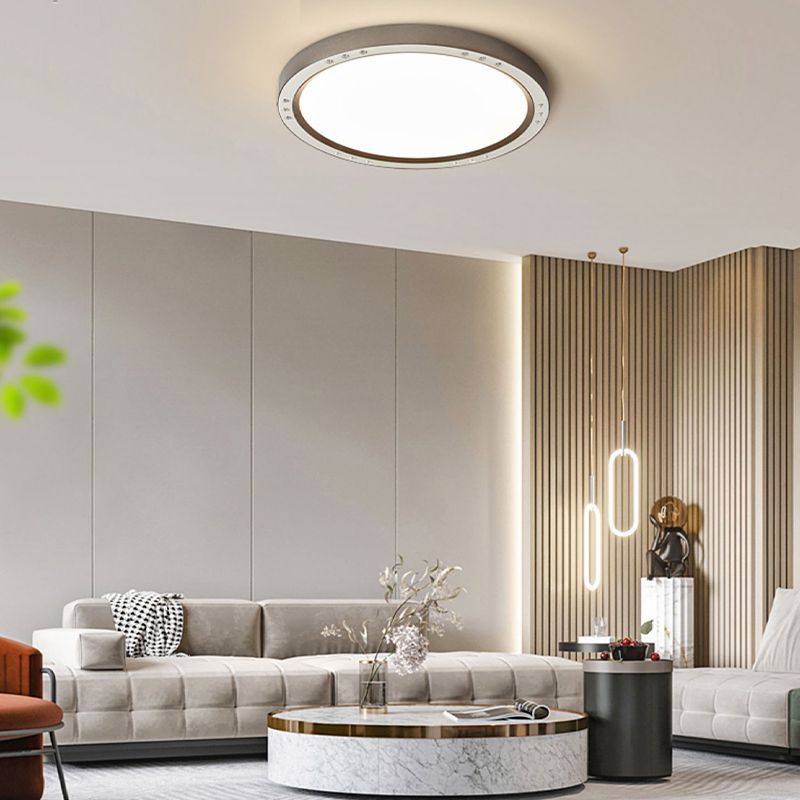 Minimalism LED Flush Mount Circular Metal Ceiling Light Fixture for Bedroom