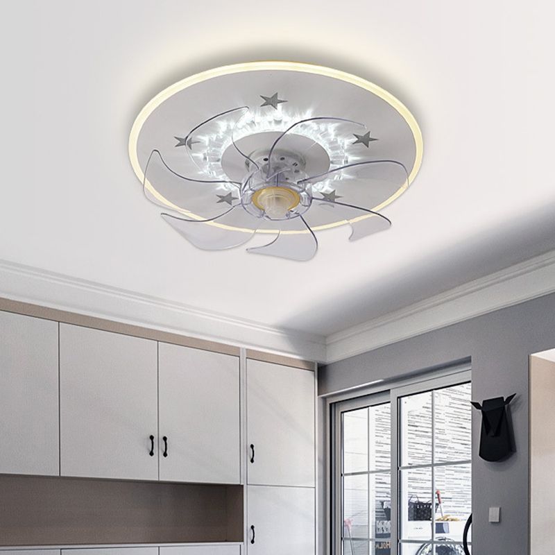 Modern Simple Ceiling Fan Light LED Ceiling Mount Lamp with Acrylic Shade for Bedroom