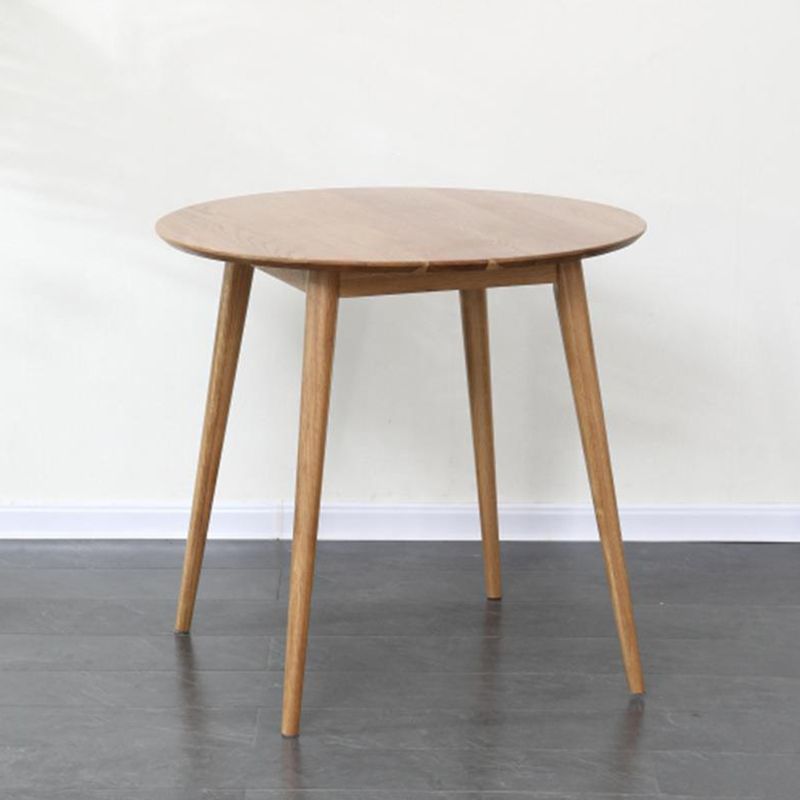 Contemporary Round Dining Room Table Oak Solid Wood Table for Home Use